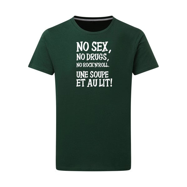 NO... -Flex Blanc sur T-shirt SG  Bottle Green  2XL