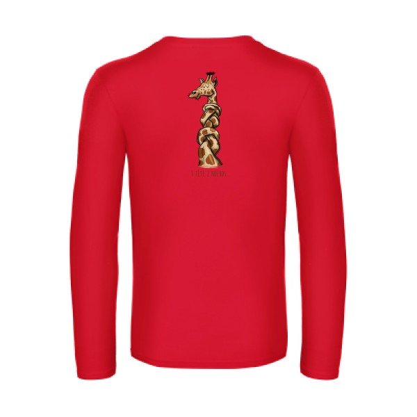 1-tete-2-noeuds-t-shirt-manches-longues-original-humour -Red