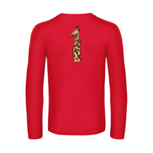 1-tete-2-noeuds-t-shirt-manches-longues-original-humour -Red