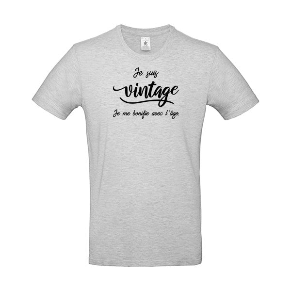 Je suis vintage  flex noir B&C - E190 T-shirt|Ash||2XL