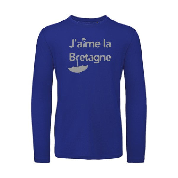 J'aime la Bretagne Gris |T-shirt bio manches longues