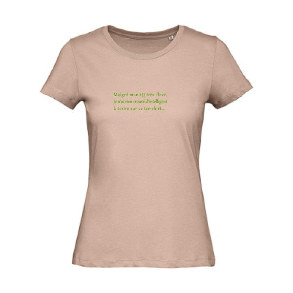 T shirt humour bio femme   femme bio|QI Vert pomme 