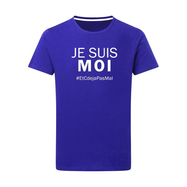 Je suis moi Blanc -Flex Blanc sur T-shirt SG  Royal Blue  5XL