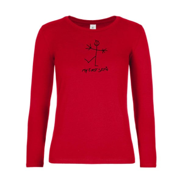 t-shirt lsl femme First-Selfie Red flex Noir