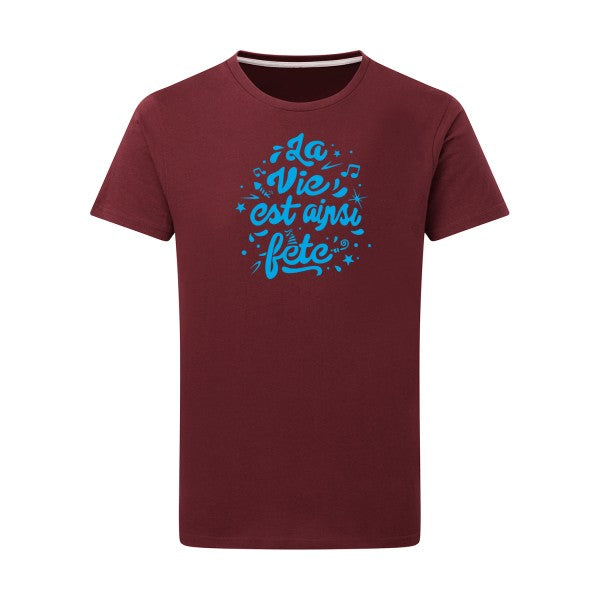 La vie est ainsi fête - Flex bleu clair Tshirt original Burgundy  2XL