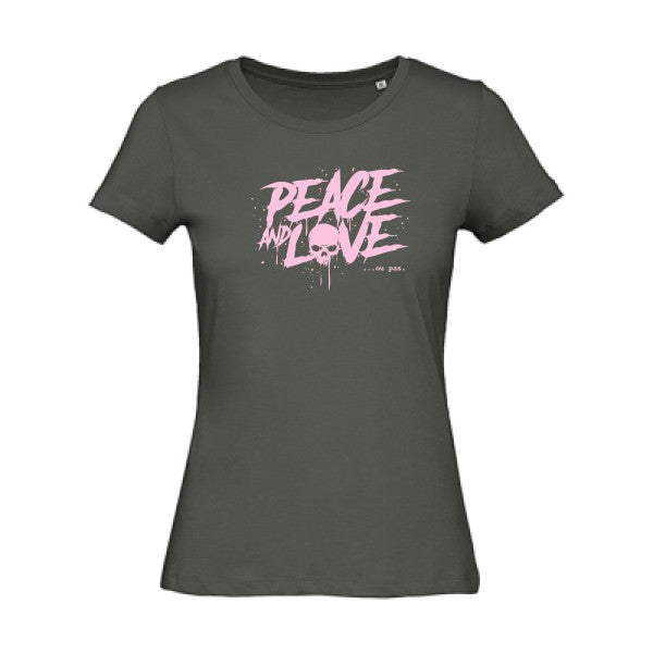 T shirt humour bio femme   femme bio|Peace or no peace Rose 