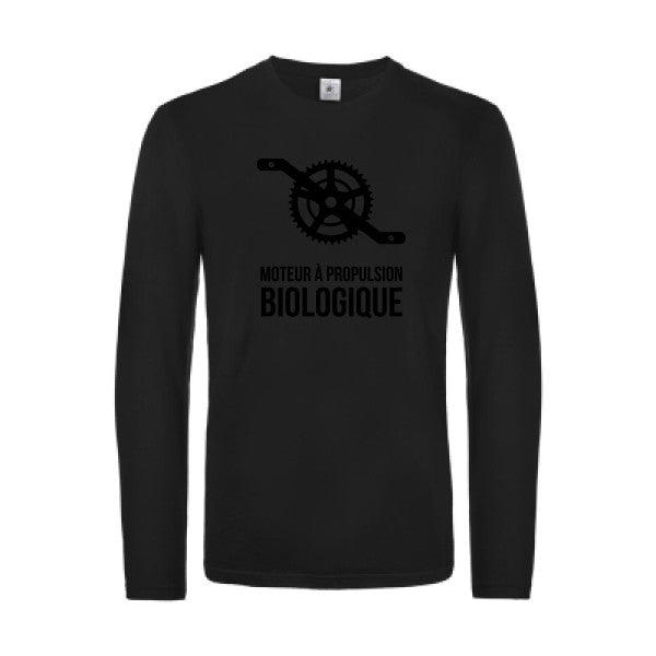 cyclisme & ecologie - t shirt- manches- longues- original- humour- Black impression Face