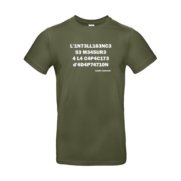 L'intelligence -Ai- t-shirt Geek- Urban Khaki Non bio flex Blanc