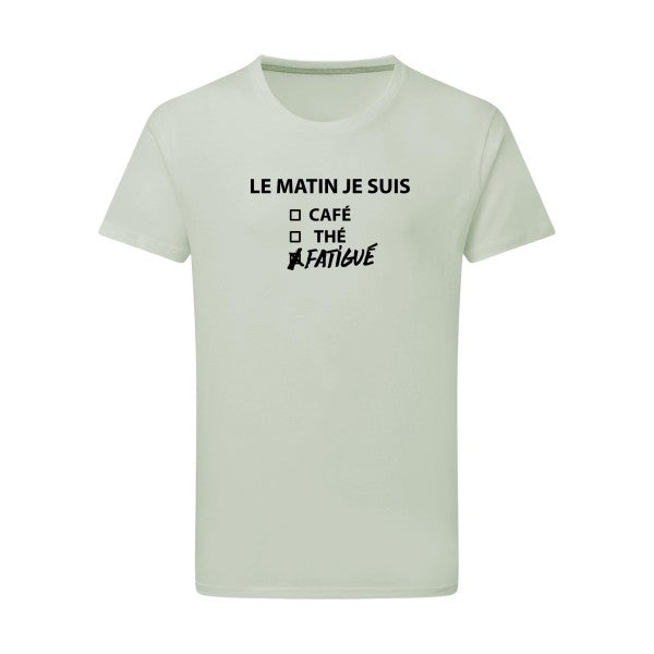 Le matin je suis... - Flex noir Tshirt original Pastel Macchiato  2XL