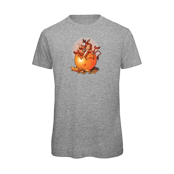 T-shirt humour original Dragon Surprise T Shirt couleur Sport Grey