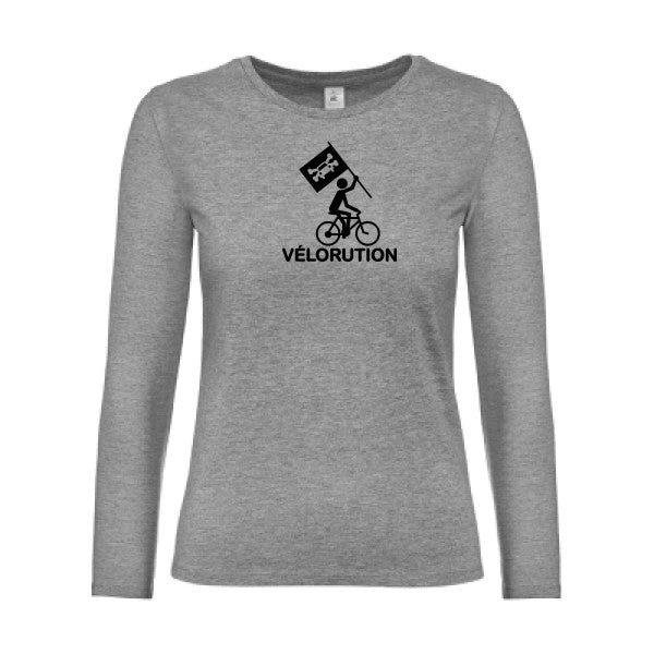 t-shirt lsl femme Velorution Sport Grey flex Noir