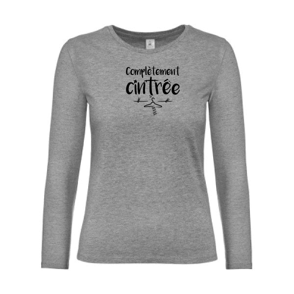 t-shirt lsl femme Completement-cintre Sport Grey flex Noir