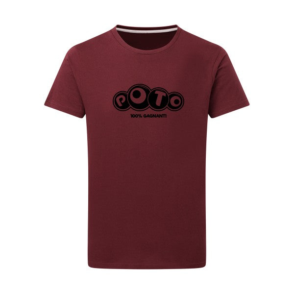 Poto noir -Flex noir sur T-shirt SG  Burgundy  2XL