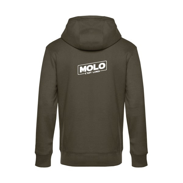 Molo-c-est-lundi sweat shirt original Khaki flex Blanc impression Dos