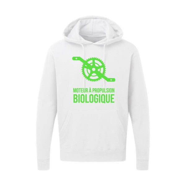 Cyclisme & écologie Vert fluo |Sweat capuche imprimé homme