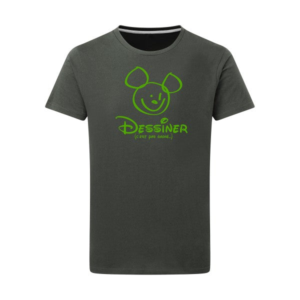 Dessiner. C'est pas gagné. vert pomme -Flex vert pomme sur T-shirt SG  Charcoal  5XL