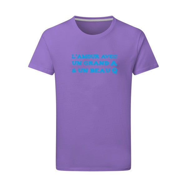 L'Amour avec un grand A et un beau Q ! - Flex bleu clair Tshirt original Aster Purple  2XL