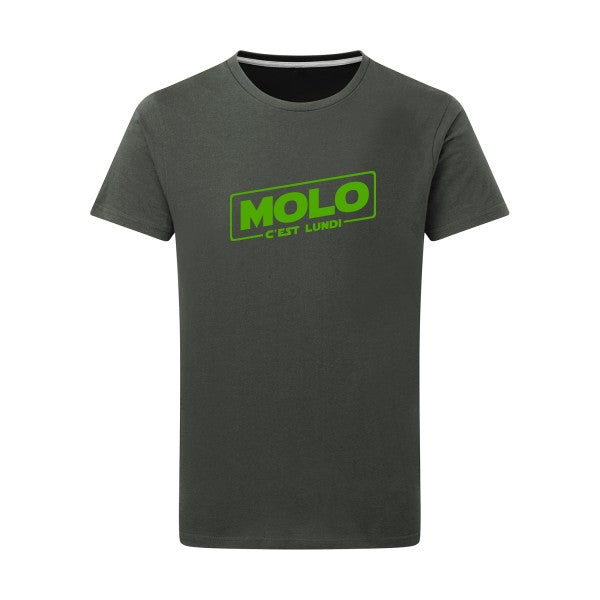 Molo c'est lundi vert pomme -Flex vert pomme sur T-shirt SG  Charcoal  5XL