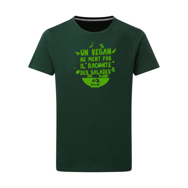 Un vegan ne ment pas vert pomme -Flex vert pomme sur T-shirt SG  Bottle Green  2XL