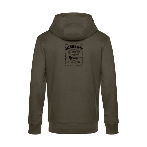 Jackie-Chan sweat shirt original Khaki flex Noir impression Dos
