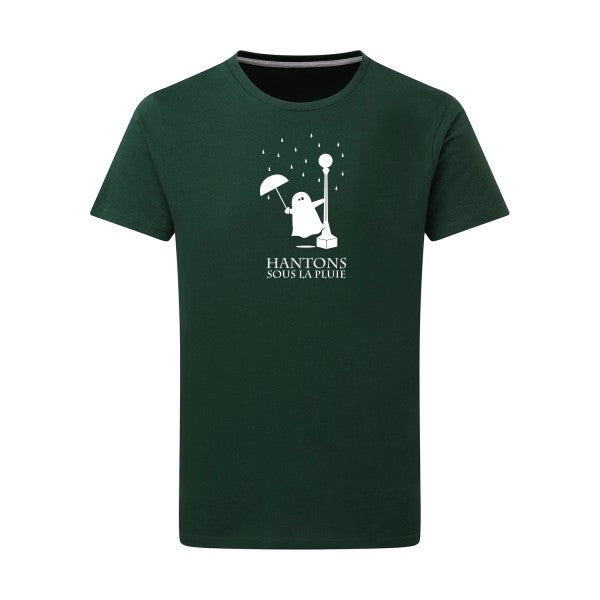 Hantons sous la pluie Blanc -Flex Blanc sur T-shirt SG  Bottle Green  2XL