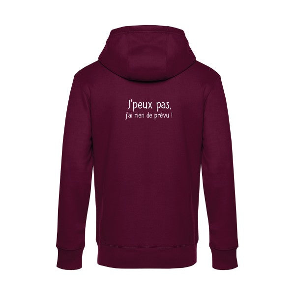 Je-peux-pas sweat shirt original Burgundy flex Blanc impression Dos