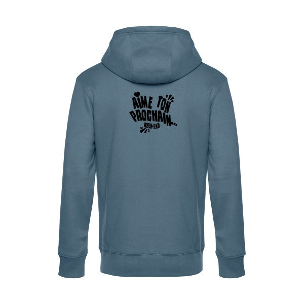 Aime-ton-prochain-! sweat shirt original nordic blue flex Noir impression Dos