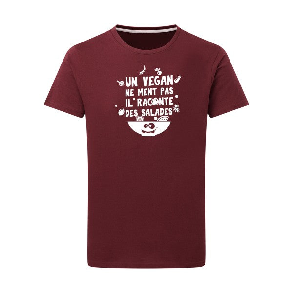 Un vegan ne ment pas Blanc -Flex Blanc sur T-shirt SG  Burgundy  2XL