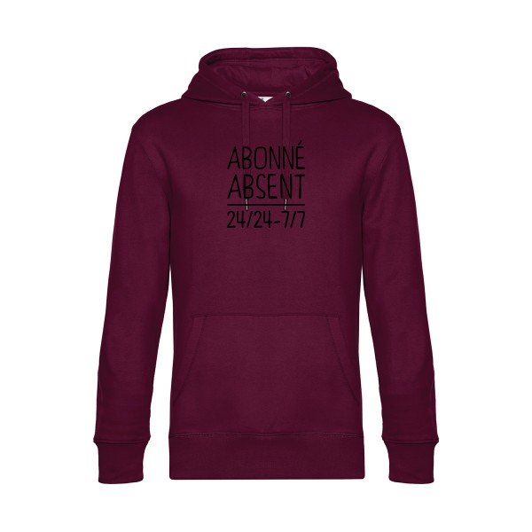 Abonne-absent sweat shirt original Burgundy flex Noir impression Face