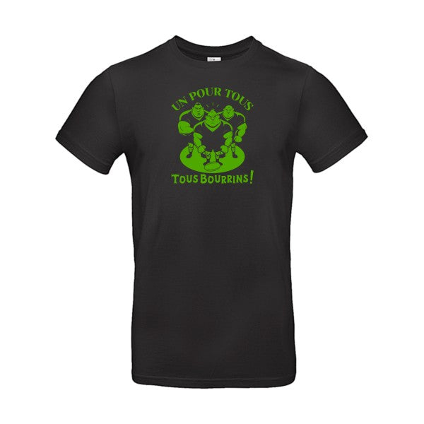 Un pour tous, Tous bourrins ! flex Vert pomme B&C - E190 T-shirt|Black||5XL