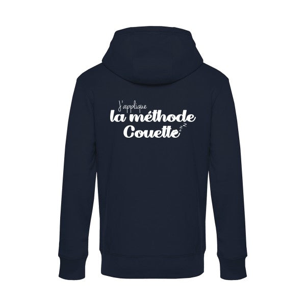 La-methode-Couette sweat shirt original Navy Blue flex Blanc impression Dos