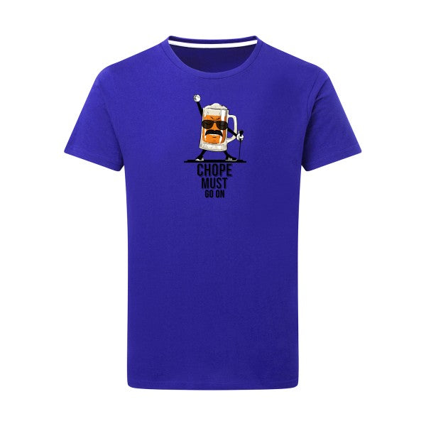 T-shirt homme CHOPE MUST GO ON - T-shirt rigolo pour les amateurs de bière Royal Blue 5XL