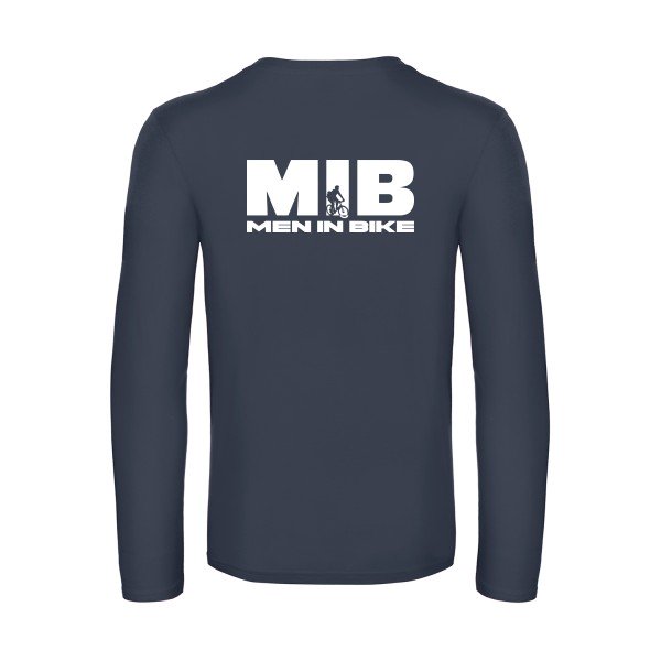 men in bike - t shirt- manches- longues- original- humour- Navy impression Dos