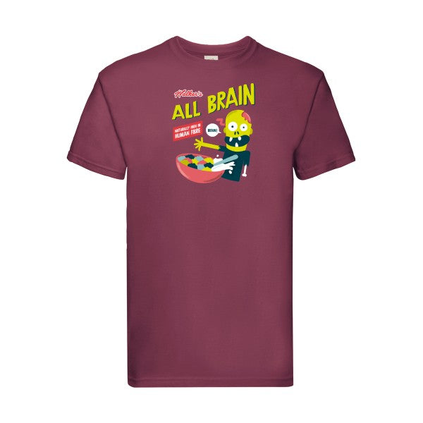 All brain Fruit of the loom 205 g/m² T-shirt/ bordeaux