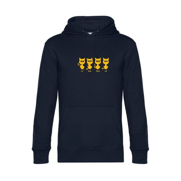 sweat à capuche homme original un deux trois cat