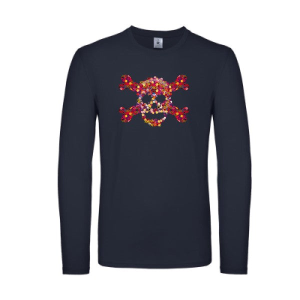 Floral skull B&C - E150 LSL T-shirt manches longues léger