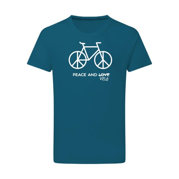 Peace and vélo - Flex Blanc Tshirt original Petrol  2XL