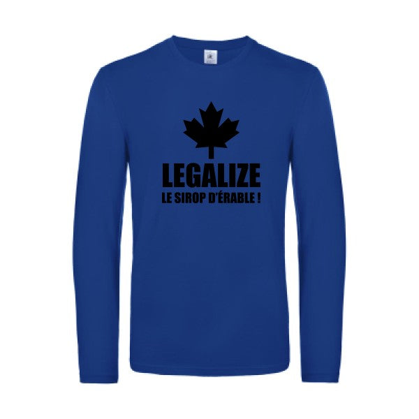 legalize le sirop d erable - t shirt- manches- longues- original- humour- Royal Blue impression Face