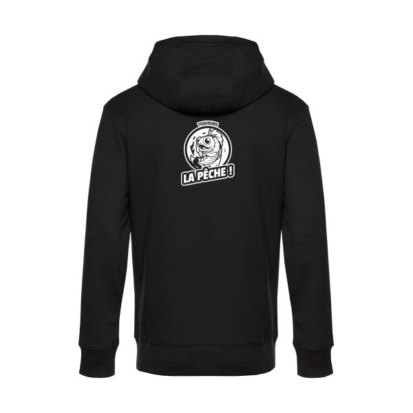 Toujours-la-peche sweat shirt original Black flex Blanc impression Dos