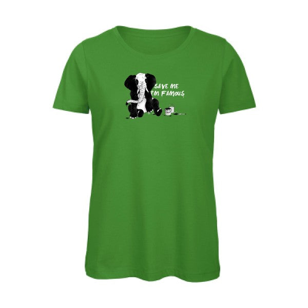 pandalephant- - t-shirt original femme Real Green