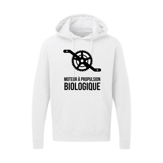 Cyclisme & écologie Noir |Sweat capuche imprimé homme