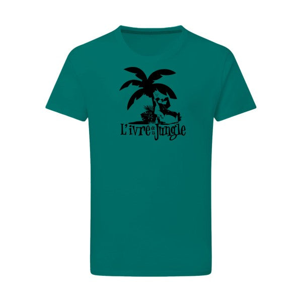 L'ivre de la jungle noir -Flex noir sur T-shirt SG  Emerald Green  2XL