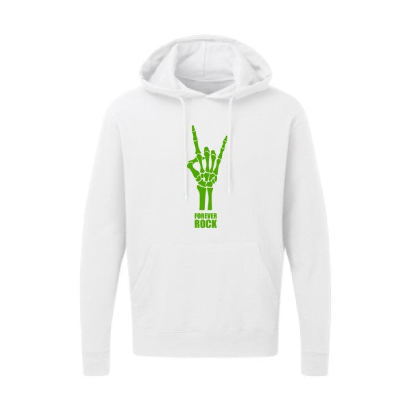 Forever Rock !!|Sweat capuche imprimé|Vert pomme