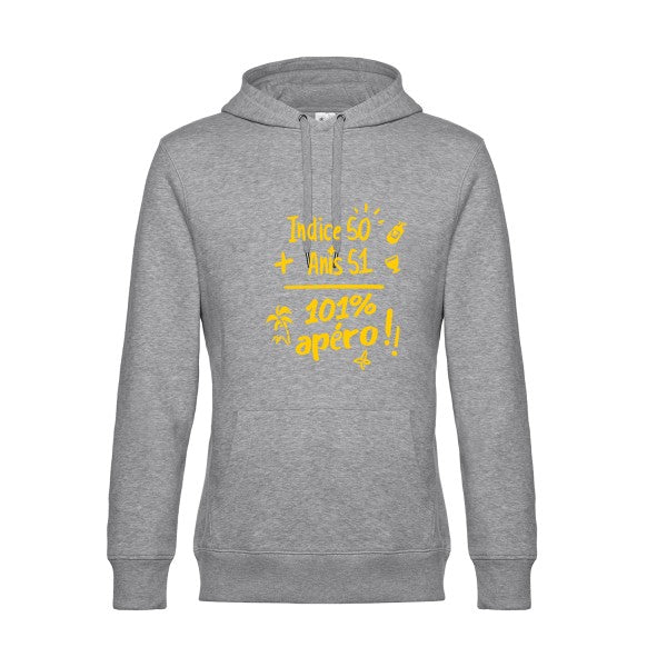 101-pourcent-apero-- Sweat à capuche original Heather Grey - RueDuTeeshirt