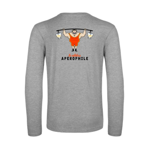 aperophile-t-shirt-manches-longues-original-humour -Sport Grey