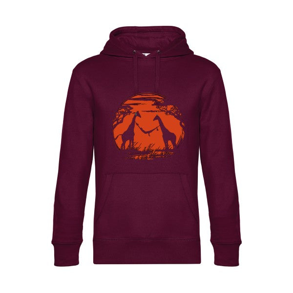girafe- Sweat à capuche original Burgundy - RueDuTeeshirt