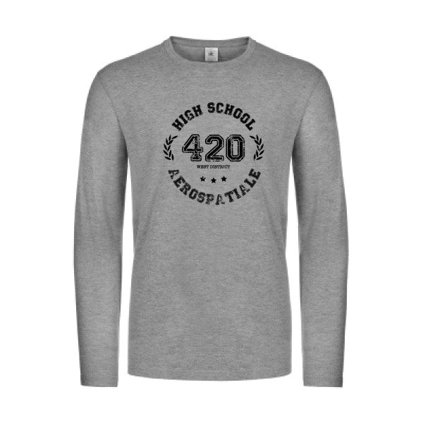 very high school - t shirt- manches- longues- original- humour- Sport Grey impression Face