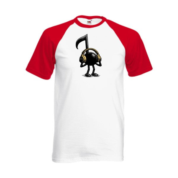 T-shirt fruit of the loom baseball  couleur White/Red
