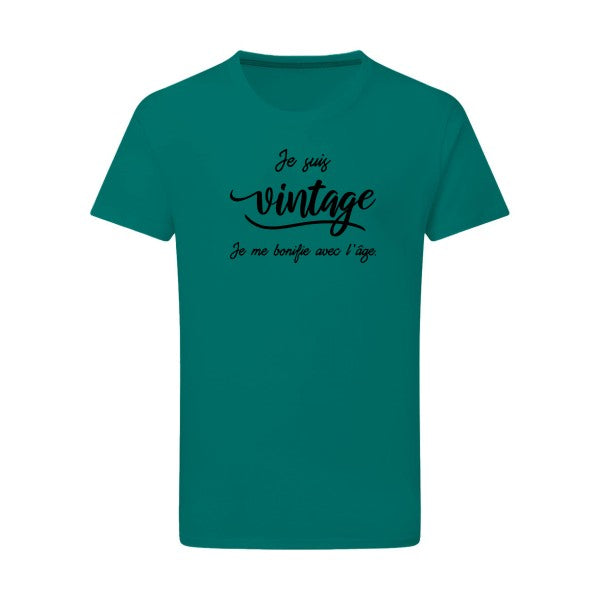 Je suis vintage  - Flex noir Tshirt original Emerald Green  2XL