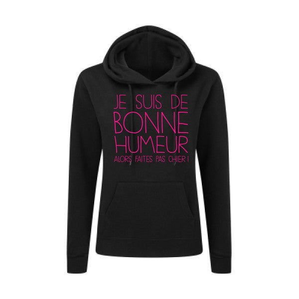 BONNE HUMEUR Rose Fluo |Sweat original à capuche Femme